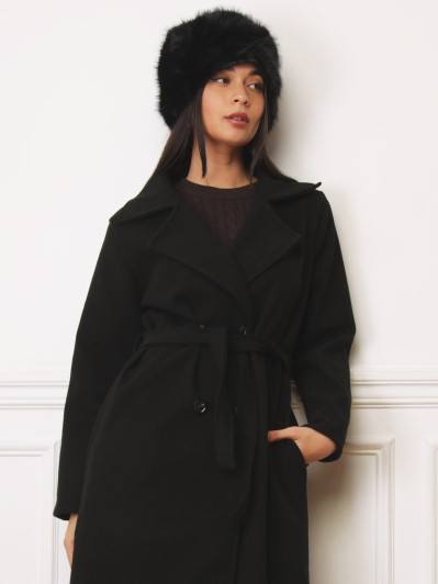 Chapeau fausse fourrure noir