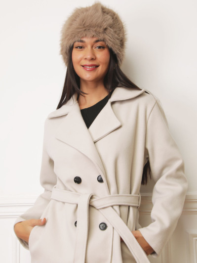 Chapeau fausse fourrure taupe