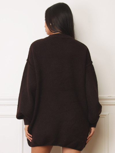 Robe pull ample à coutures apparentes