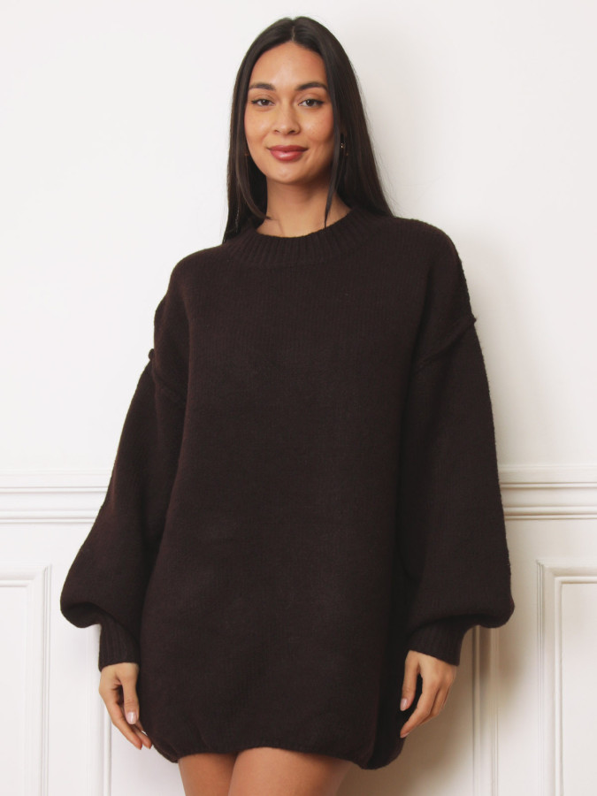 Robe pull ample à coutures apparentes