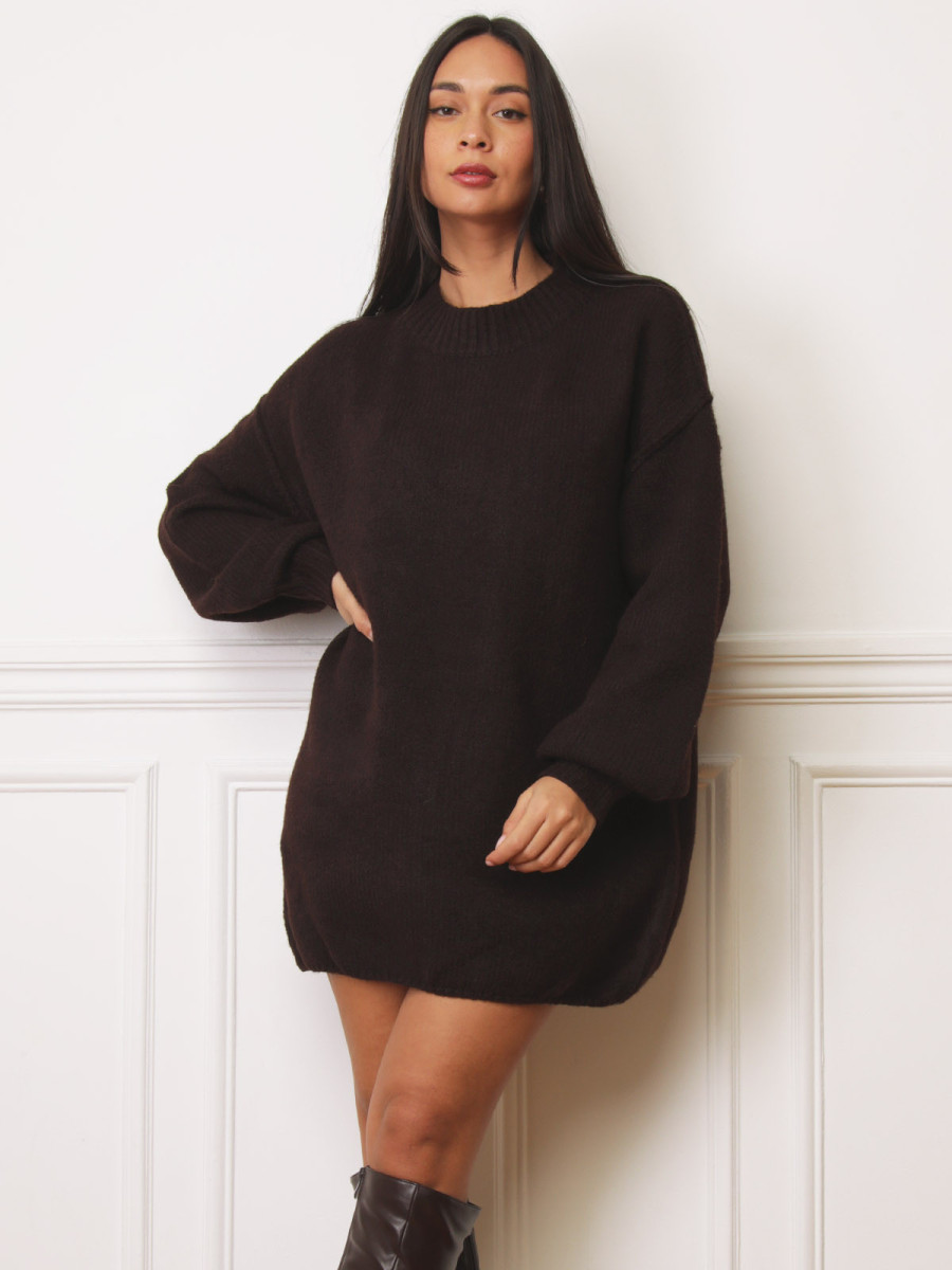 Robe pull ample à coutures apparentes