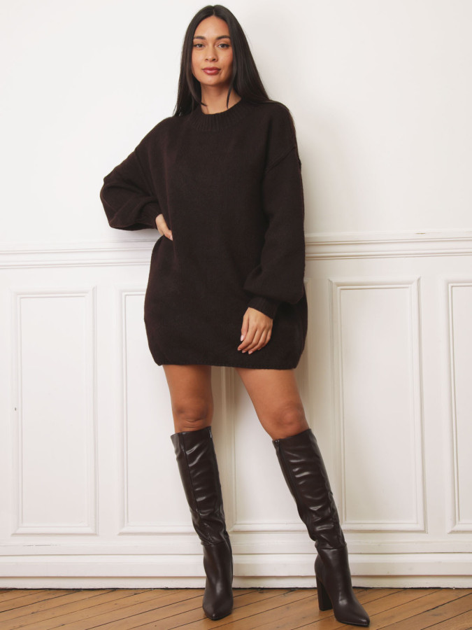 Robe pull ample à coutures apparentes