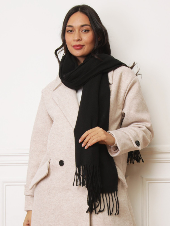 Echarpe noire effet cachemire