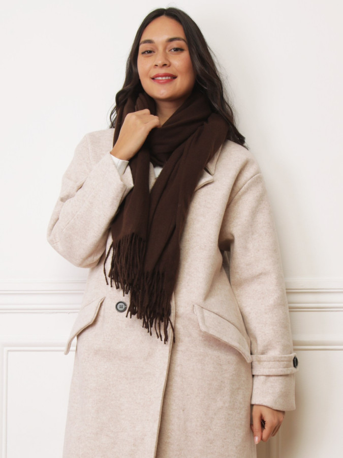 Écharpe effet cachemire marron