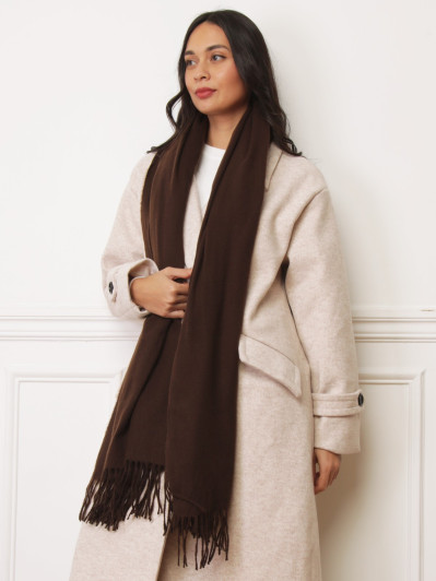 Écharpe effet cachemire marron