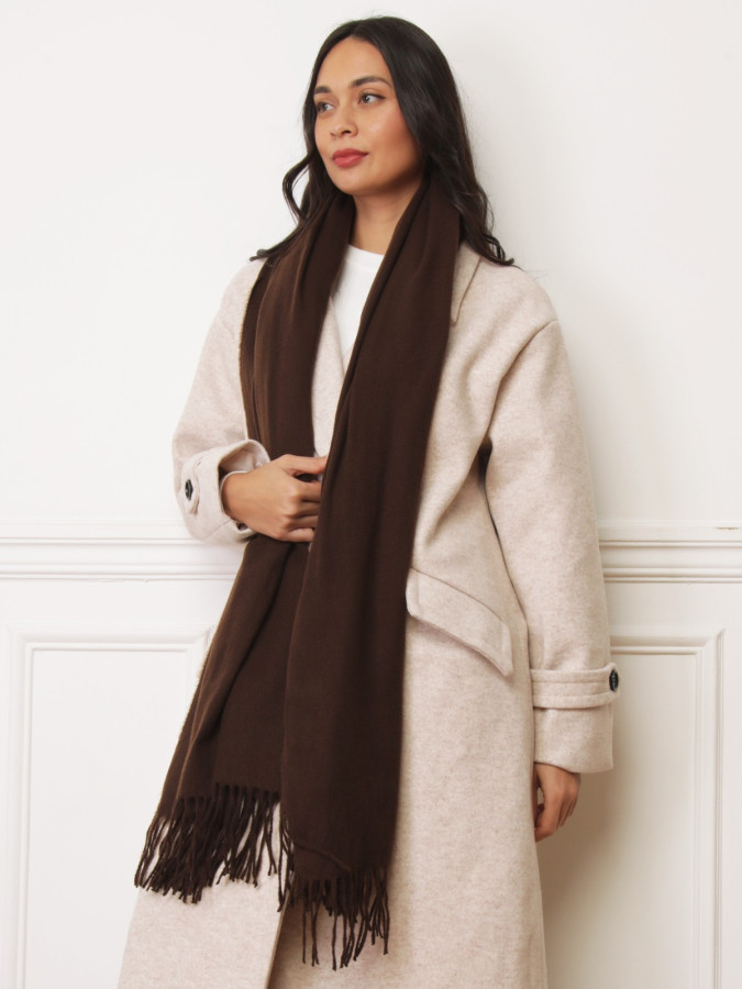 Écharpe effet cachemire marron