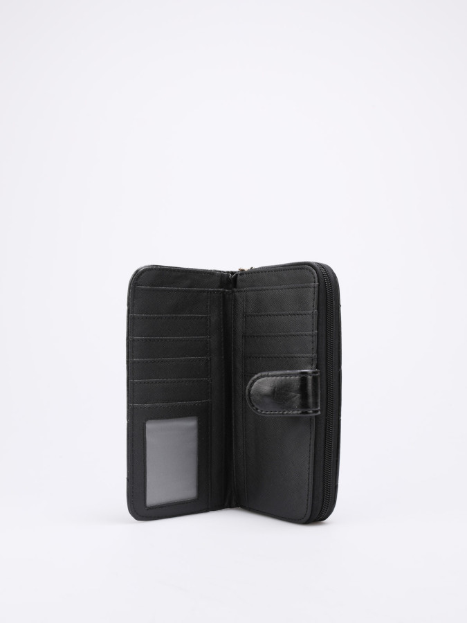 Portefeuille matelassé noir