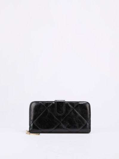 Portefeuille matelassé noir