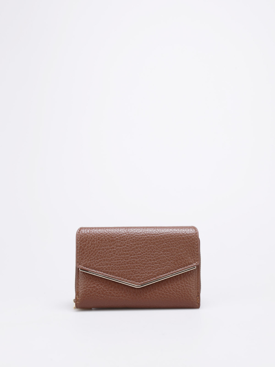 Portefeuille style pochette enveloppe marron