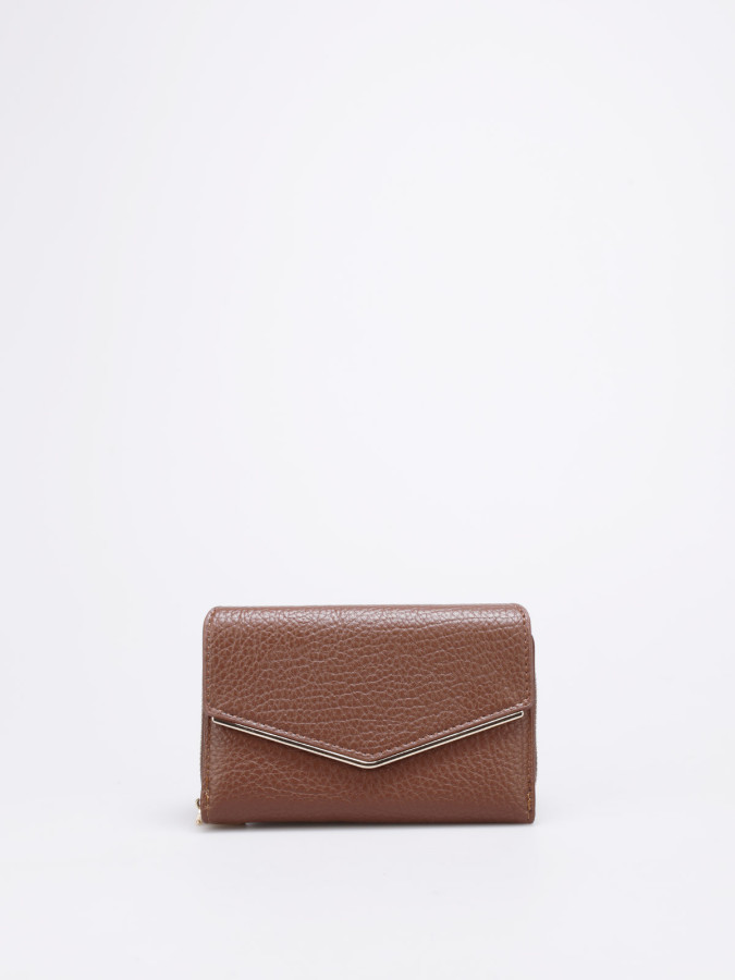 Portefeuille style pochette enveloppe marron