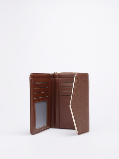 Portefeuille style pochette enveloppe marron