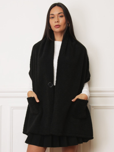 Écharpes noire moutonné à poches