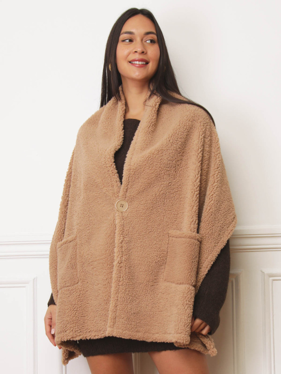 Écharpes taupe moutonné à poches