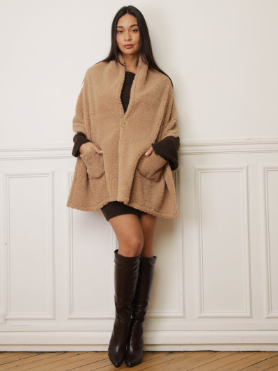 Écharpes taupe moutonné à poches