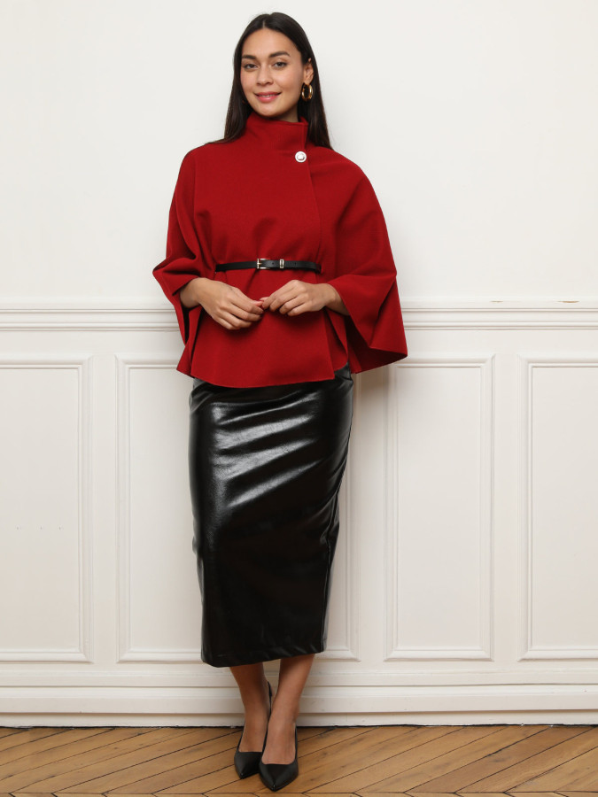 Cape ceinturée avec boutons