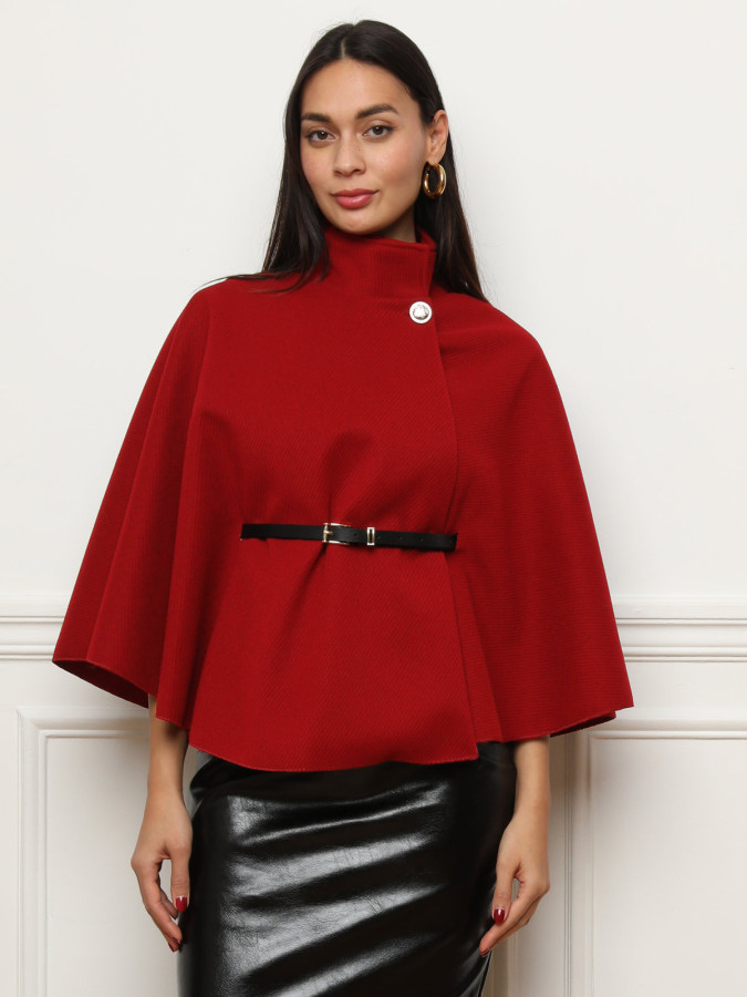Cape ceinturée avec boutons