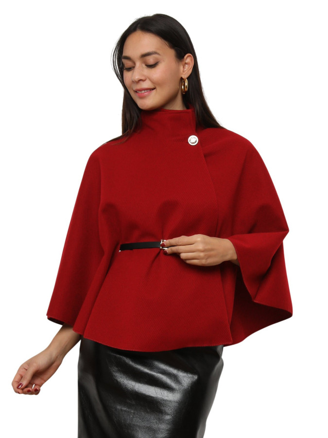 Cape ceinturée avec boutons