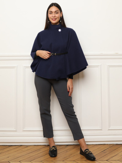 Cape ceinturée avec boutons