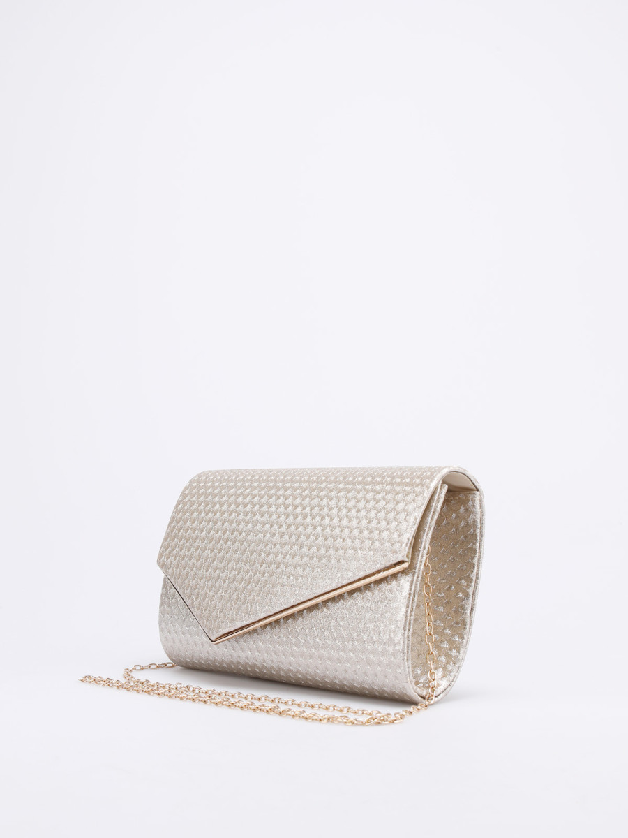 Pochette de soirée dorée élégante avec chaînette – Sac femme chic