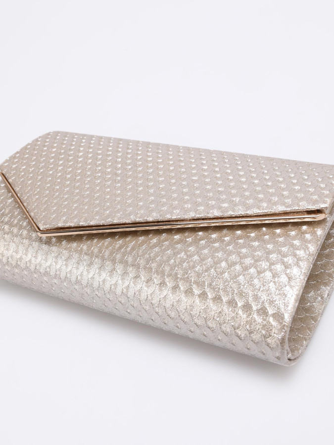 Pochette de soirée dorée élégante avec chaînette – Sac femme chic