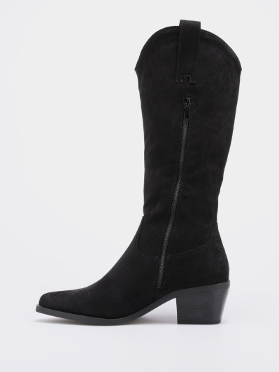 Bottes western en suédine noires