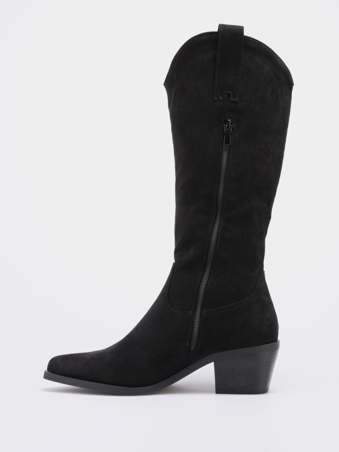 Bottes western en suédine noires
