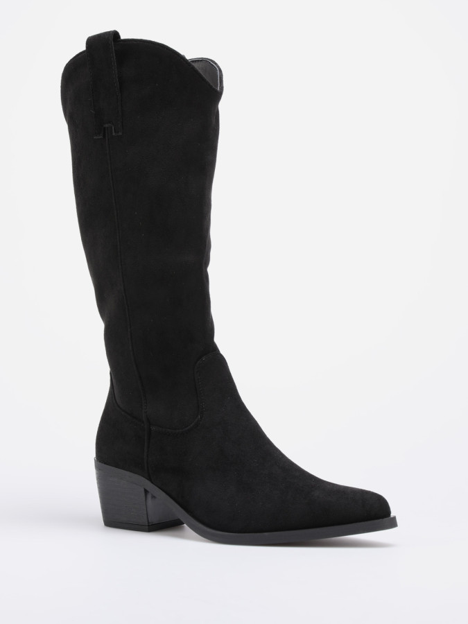 Bottes western en suédine noires
