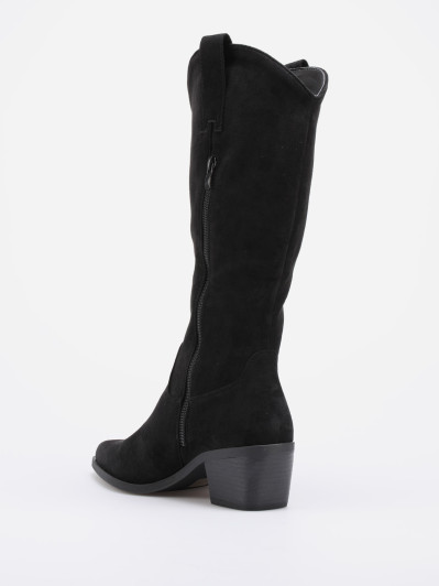 Bottes western en suédine noires