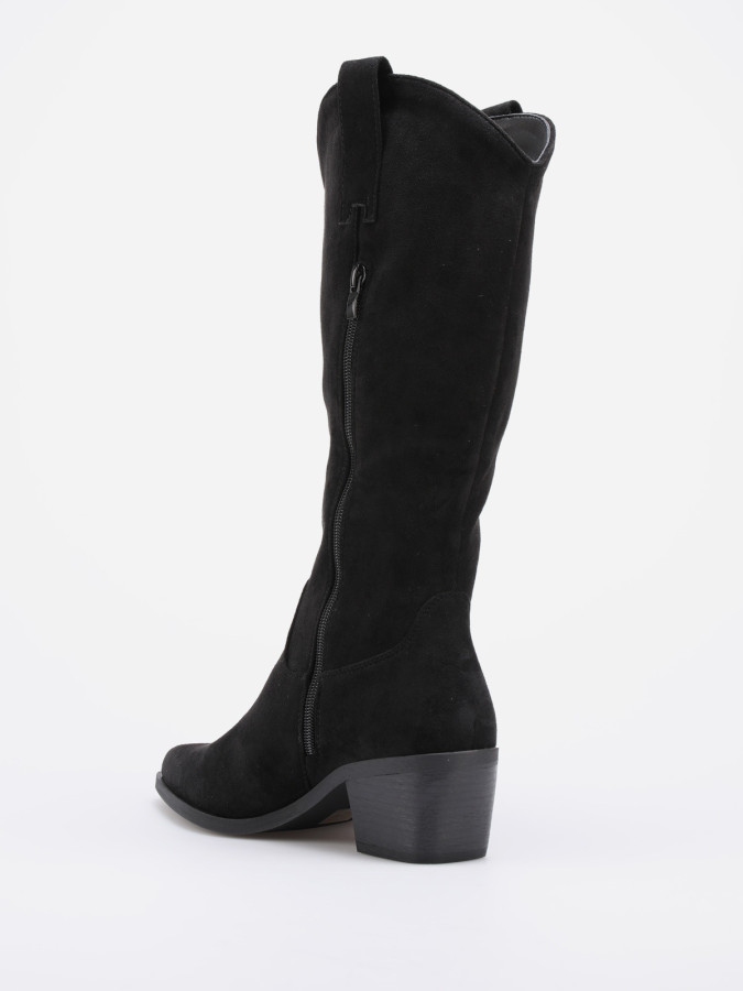 Bottes western en suédine noires