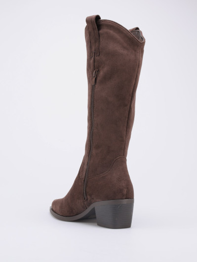 Bottes western en suédine marron