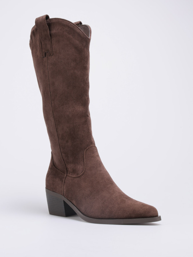 Bottes western en suédine marron