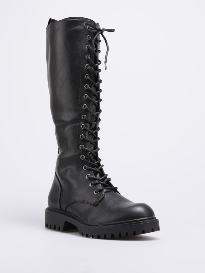 Bottes rangers noires à lacets