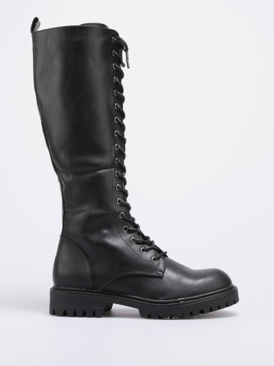 Bottes rangers noires à lacets
