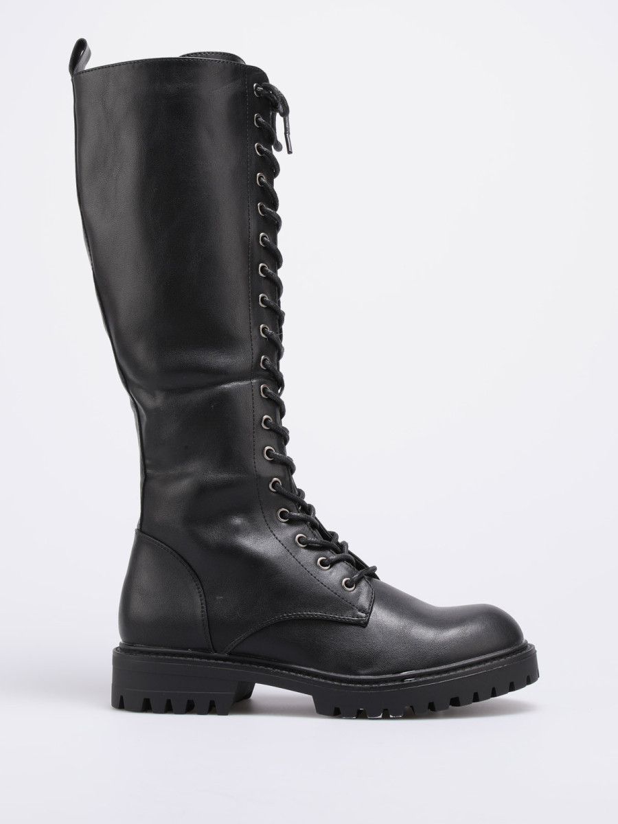 Bottes rangers noires à lacets