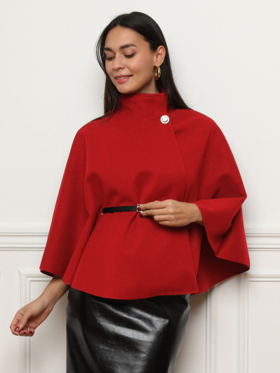 Cape ceinturée avec boutons