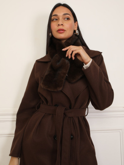 Écharpe en fausse fourrure à passant