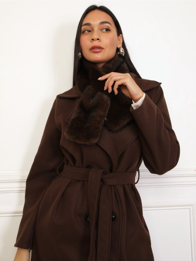 Écharpe en fausse fourrure à passant