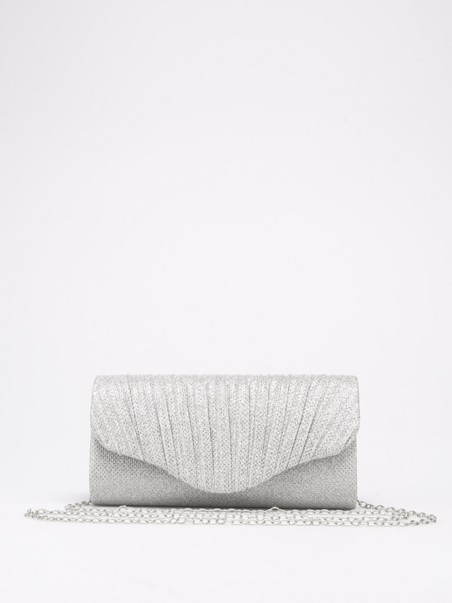 Petit Sac De Soirée Argenté - État Très Bon, Occasion, Sans Marque, Finition Métallique, Doublure Beige - Idéal Pour Sorties