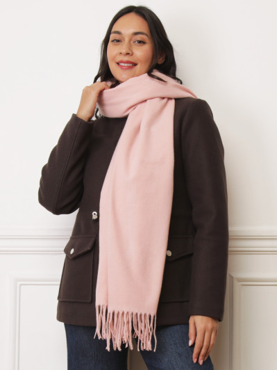 Echarpe vieux rose effet cachemire