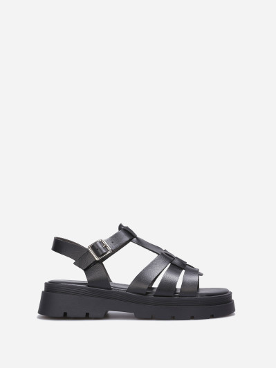 Sandales à brides et semelle crantée noires