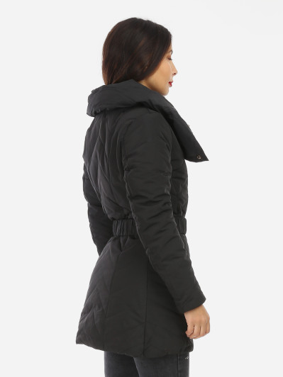 Doudoune à col enveloppant noire