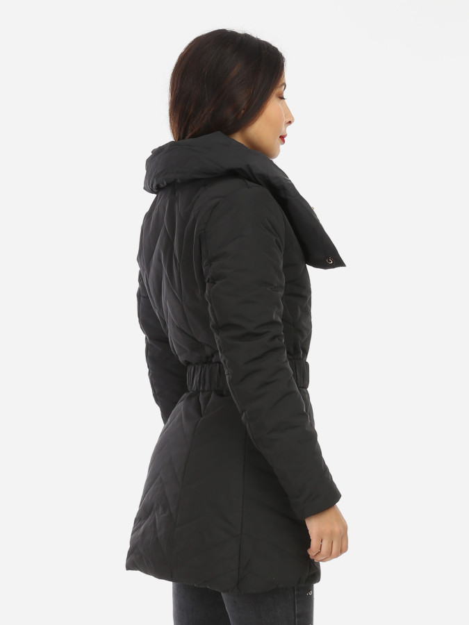 Doudoune à col enveloppant noire