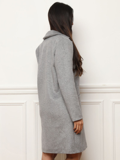 Manteau gris à col revers