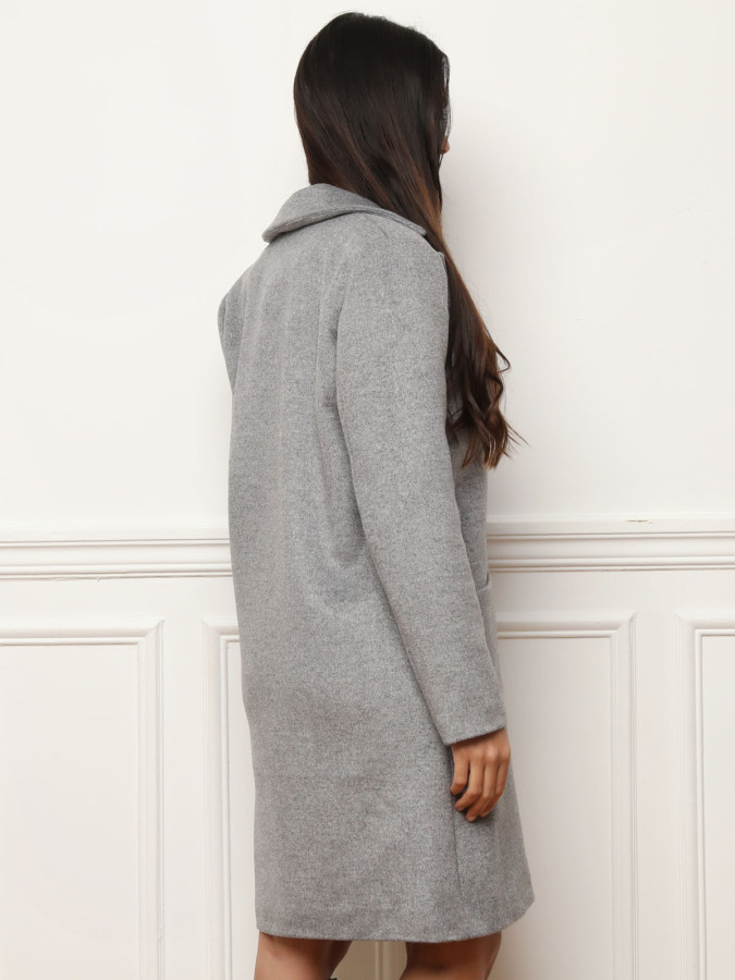 Manteau gris à col revers