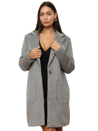 Manteau gris à col revers