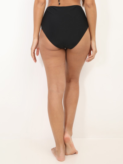 Bas de bikini noir taille haute