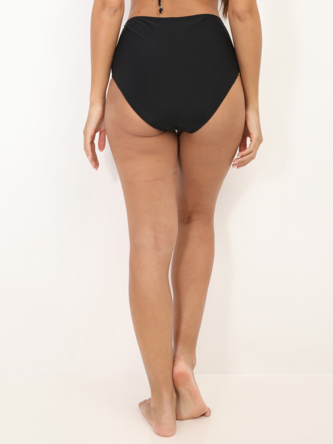 Bas de bikini noir taille haute
