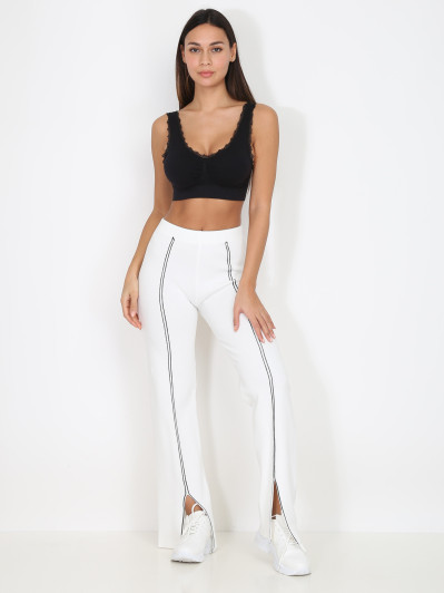 Pantalon à fentes et lignes