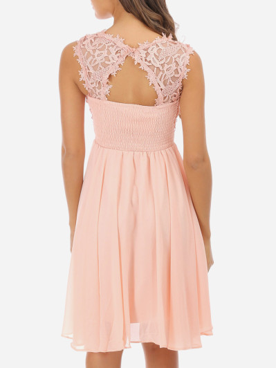 Robe à encolure dentelle grandes tailles