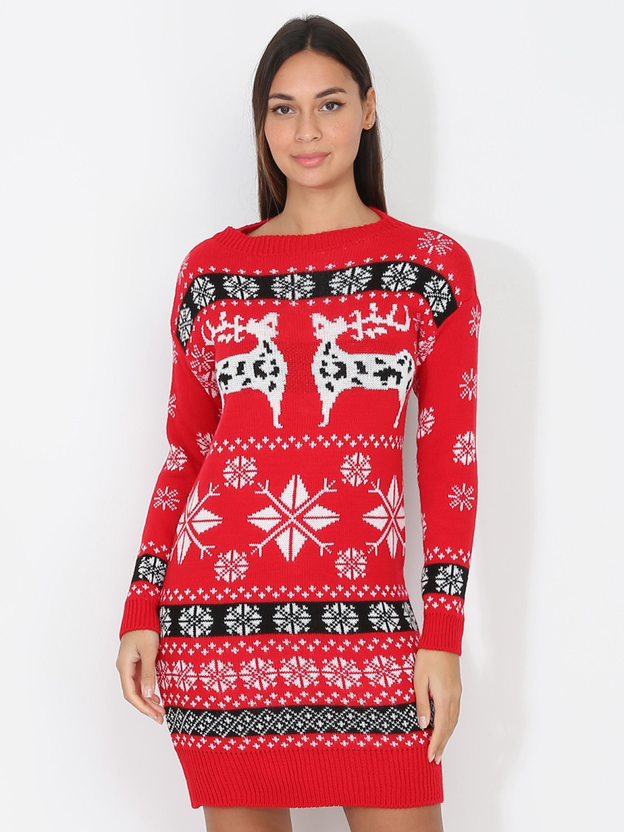 Robe pull jacquard de Noël